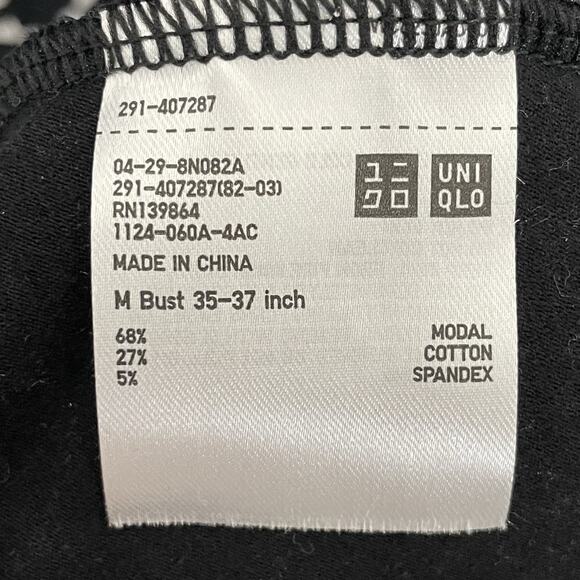 Uniqlo Fit & Flare Cap Sleeve Geometric Print Dress M Soft Cups Comfy Minimalist - Picture 6 of 8